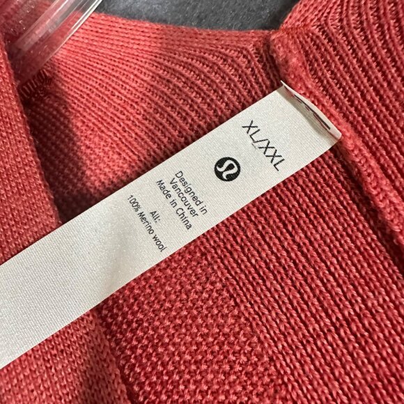 Lululemon Athletica Womens XL/XXL Heathered Red Rock Merino Wool SS Wrap NWT - Picture 4 of 9